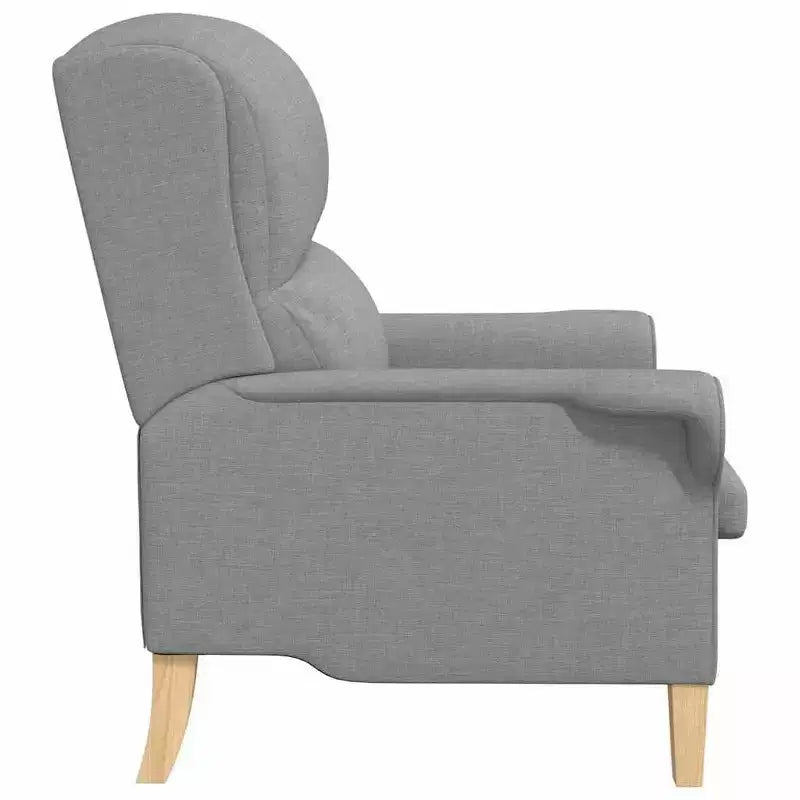 Poltrona in Tessuto Grigio Chiaro, 76 x 94 x 102 cm