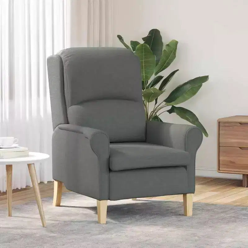 Poltrona in Tessuto Grigio Chiaro, 76 x 94 x 102 cm