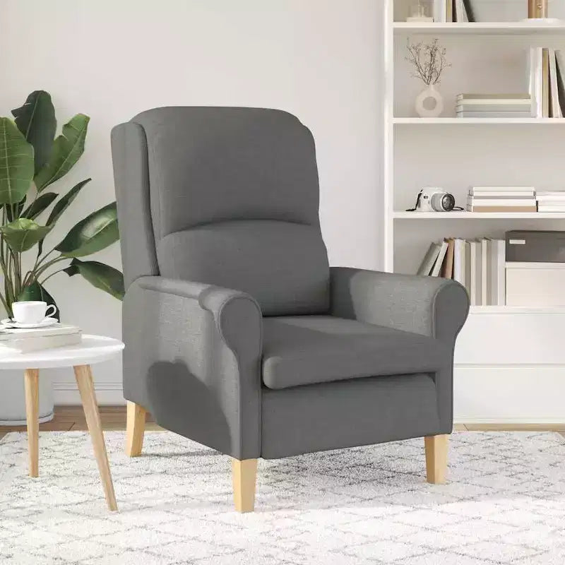 Poltrona in Tessuto Grigio Chiaro, 76 x 94 x 102 cm