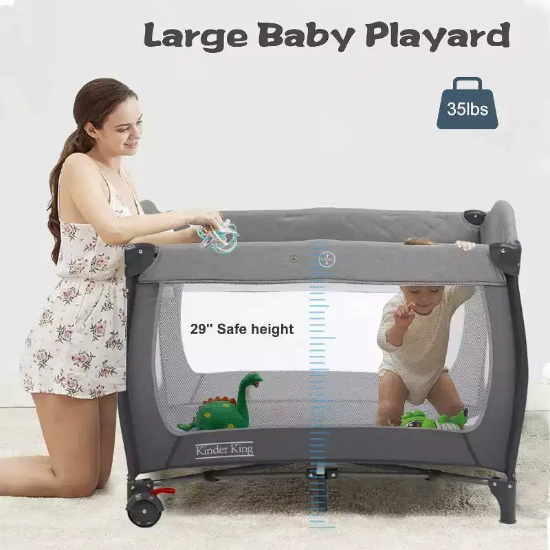 Culla 4-in-1 per neonati, box portatile, lettino convertibile con fasciatoio