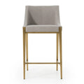 Sgabello da bancone Modrest Fairview moderno grigio e ottone
